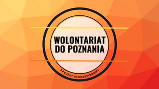 Pomarańczowe logo Wolontariat do Poznania