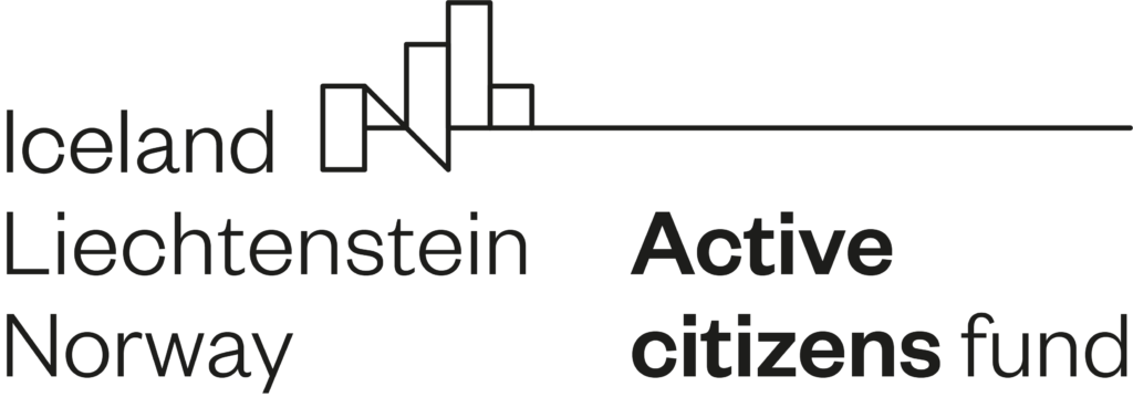 logo programu Aktywni Obywatele – Fundusz Krajowy, finansowanego przez ISLANDIĘ, LIECHTENSTEIN I NORWEGIĘ w ramach Funduszy EOG.