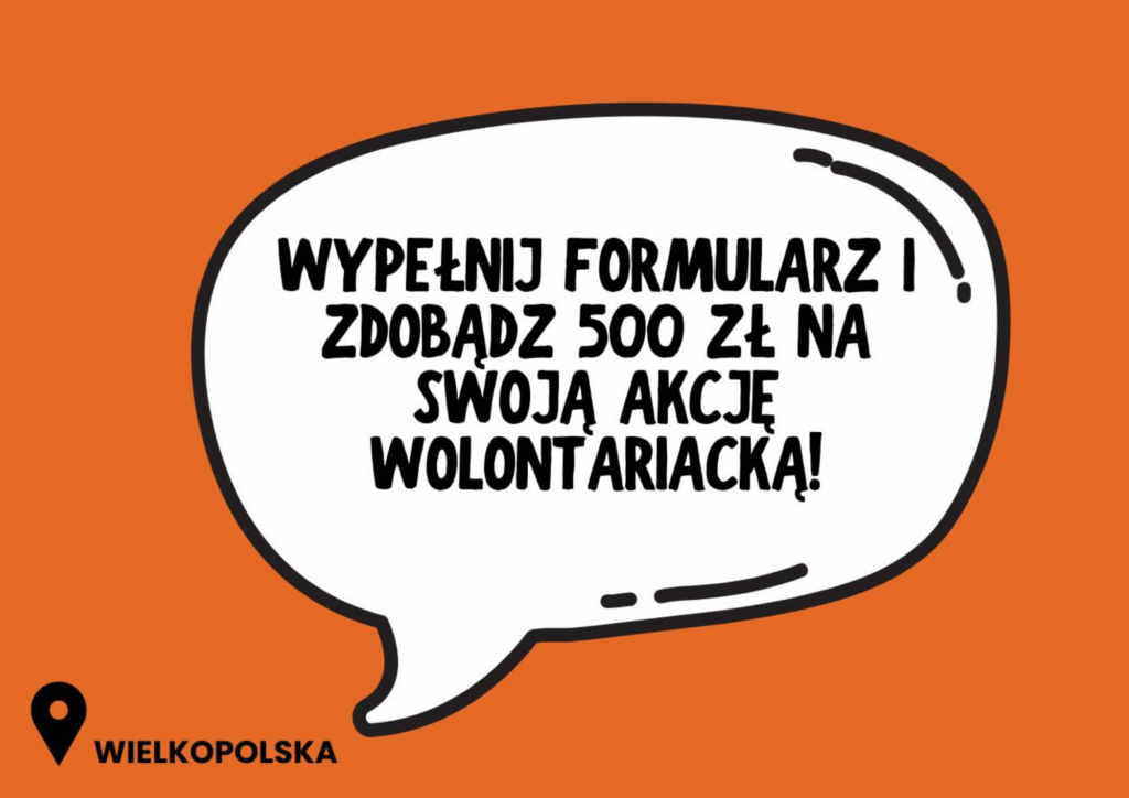 Plakat informujący o możliwości wzięcia udziału w akcji wolontariackiej