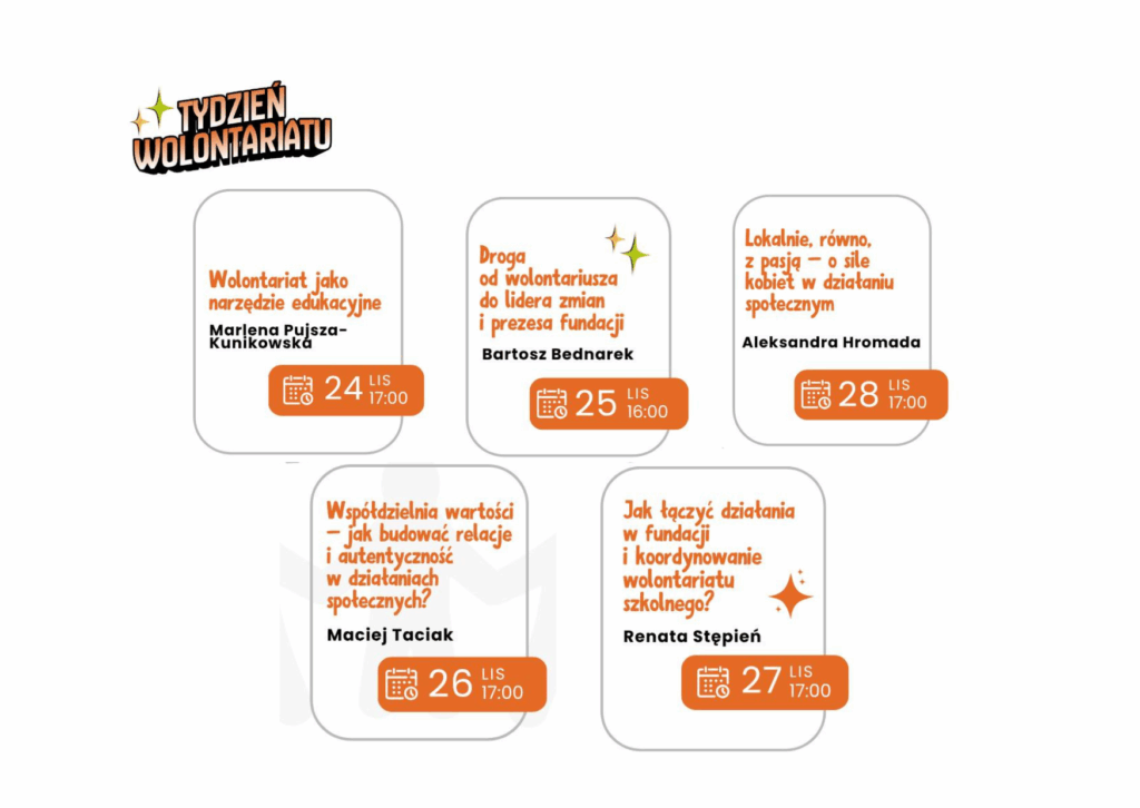 Rozkład jazdy na Tydzień Wolontariatu